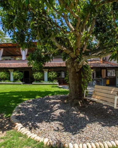 8BR jungle villa exterior with garden and swing